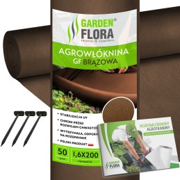 Agro neaustinis audinys agro gf brown_1,6x200 + smeigtukai 12,5 cm