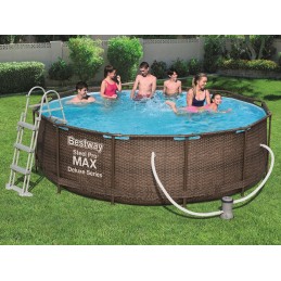 Didelis rotango baseinas 366x100, rėmas, pompos kopėčios