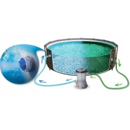 Didelis rotango baseinas 366x100, rėmas, pompos kopėčios