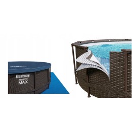 Didelis rotango baseinas 366x100, rėmas, pompos kopėčios