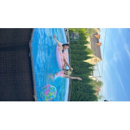 Didelis rotango baseinas 366x100, rėmas, pompos kopėčios