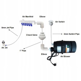 Jacuzzi siurblys su žalvario masažo purkštukais