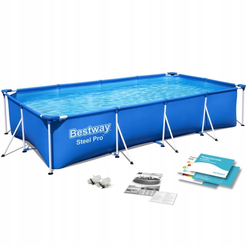 Plieninis sodo baseinas 400 x 211 x 81 cm 5in1 bes