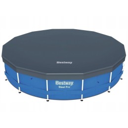 Plieninis pro max rėmo baseinas 366x100 pilkas 12 pėdų bestway 4in1 siurblio filtras