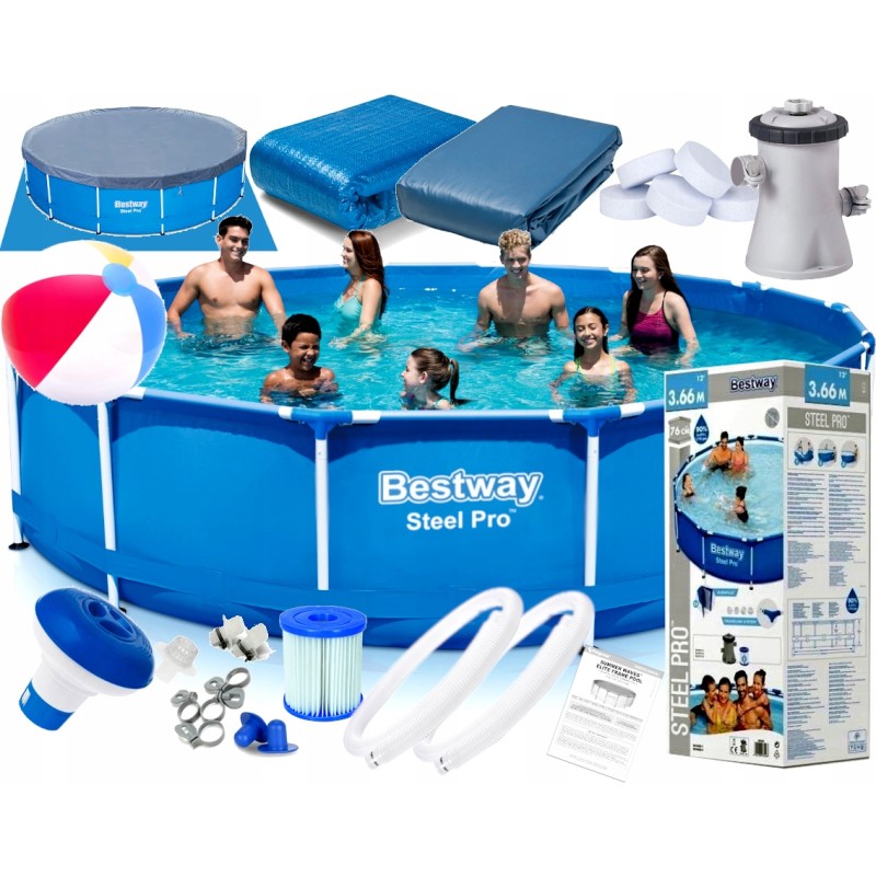 Bestway apvalaus rėmo baseinas 366 x 366 cm