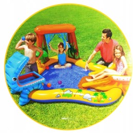 Vandens baseinas, vaikų žaidimo aikštelė, dino čiuožykla