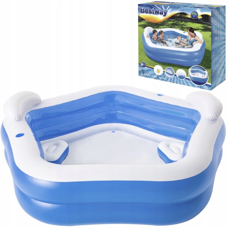 Pripučiamas sodo baseinas su atlošais, šeimos baseinas