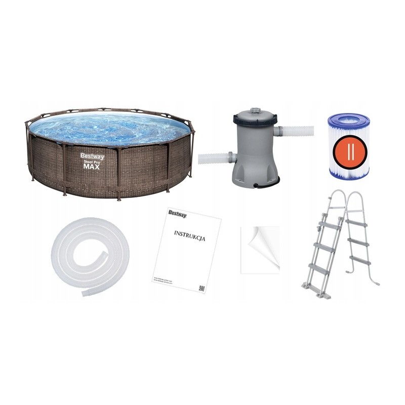 Karkasinis baseinas 366x100 bestway rotango 56709 10in1