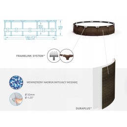 Karkasinis baseinas 366x100 bestway rotango 56709 10in1