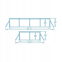 Bestway 56405cb išardomas baseinas 400 x 211 x 81 cm
