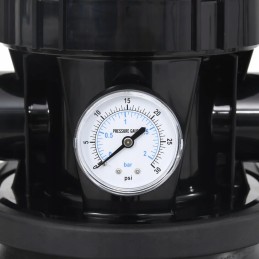 Vidaxl smėlio baseino filtras su 6 krypčių vožtuvu, juodas