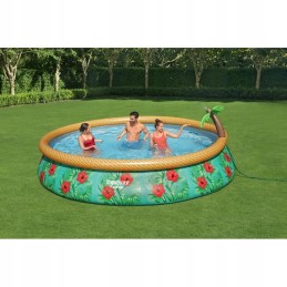 Išplečiamasis baseinas su dušu vaikams tropinis 457x84cm 15 pėdų bestway