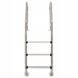 Baseino kopėčios, plieninės 304, 3 pakopos, sidabrinės, 49x53 3x158 cm