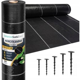 Agrotkanina 135g 1,6x50m aukščiausios kokybės UV 3% agrotekstilės juodo kilimėlio kaiščiai