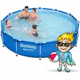 Plieninis sodo baseinas 366 x 76 cm komplektas 15 in 1 b