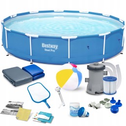 Plieninis sodo baseinas 366 x 76 cm komplektas 15 in 1 b