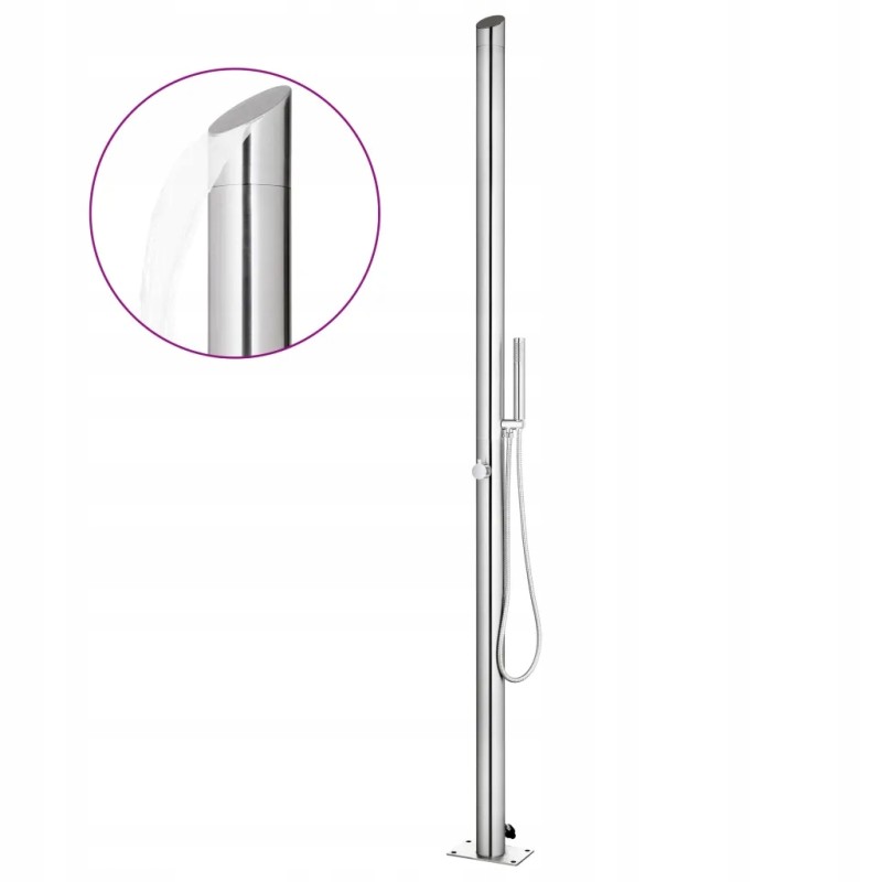 Vidaxl sodo dušas 220 cm nerūdijančio plieno 315942