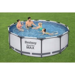 Sodo baseino rėmas su bestway siurbliu 366x100 komplektas su kopėčiomis max 22in1