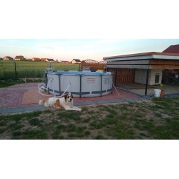 Sodo baseino rėmas su bestway siurbliu 366x100 komplektas su kopėčiomis max 22in1