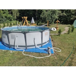 Sodo baseino rėmas su bestway siurbliu 366x100 komplektas su kopėčiomis max 22in1
