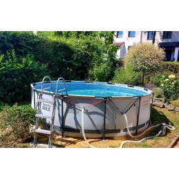 Sodo baseino rėmas su bestway siurbliu 366x100 komplektas su kopėčiomis max 22in1