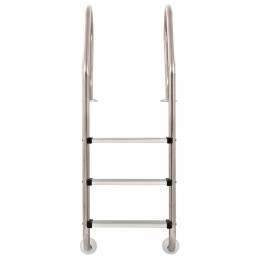 Baseino kopėčios su 3 laipteliais, nerūdijančio plieno, 120 cm