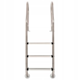 Baseino kopėčios su 3 laipteliais, nerūdijančio plieno, 120 cm
