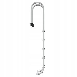 Baseino kopėčios, plieninės 304, 54x38x211 cm, sidabrinės