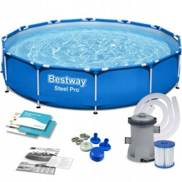Plieninis sodo baseinas 366 x 76 cm rinkinys 7in1 bestway 56681