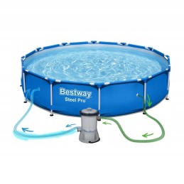 Plieninis sodo baseinas 366 x 76 cm rinkinys 7in1 bestway 56681