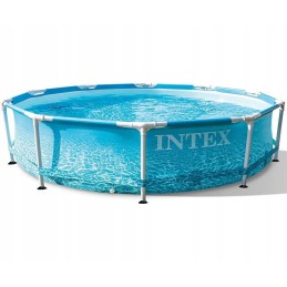 Intex baseino komplektas su metaliniu rėmu paplūdimyje 25