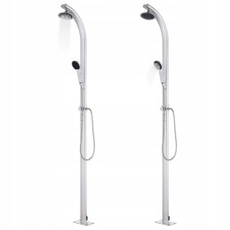 Vidaxl sodo dušas su rudu pagrindu 220 cm aliuminio