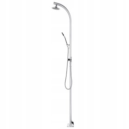 Vidaxl sodo dušas su rudu pagrindu 220 cm aliuminio