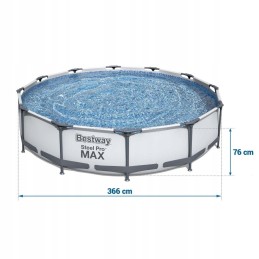 Tērauda dārza baseins 366 x 76 cm 16in1 bestway 56416