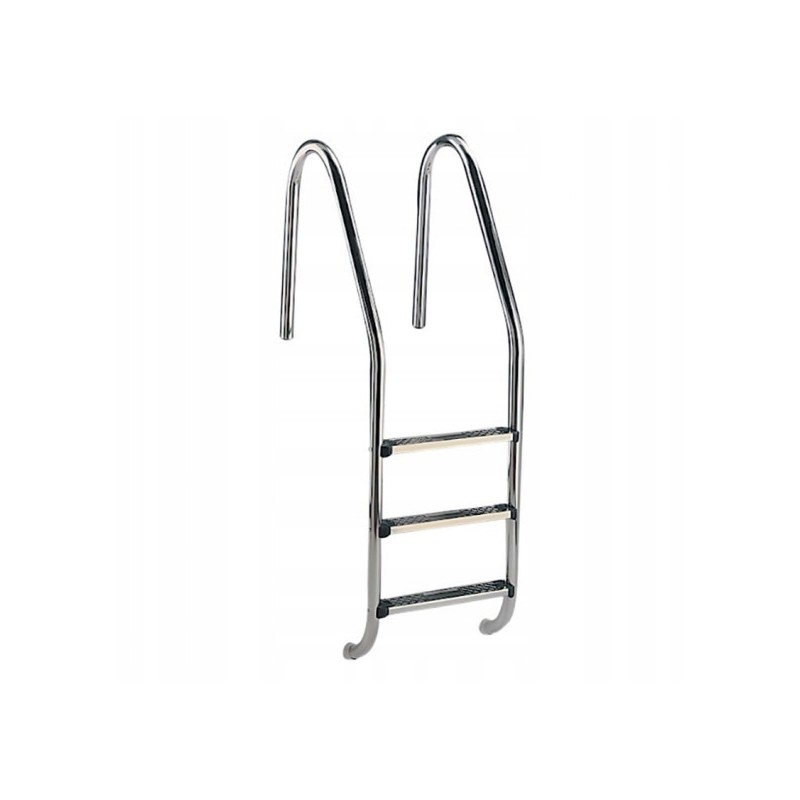 Stainless steel ladder 3 steps wide m00154