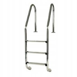 Stainless steel ladder 3 steps wide m00154