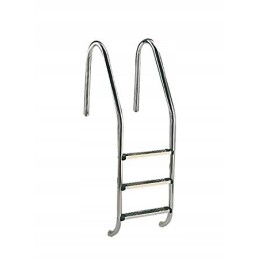 Stainless steel ladder 3 steps wide m00154