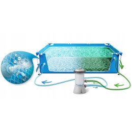 Stačiakampio rėmo baseinas su pompa 450x220x84cm rinkinys 10in1 intex 28274