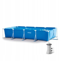 Stačiakampio rėmo baseinas su pompa 450x220x84cm rinkinys 10in1 intex 28274