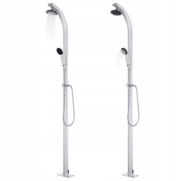 Garden shower with brown base 220 cm aluminum