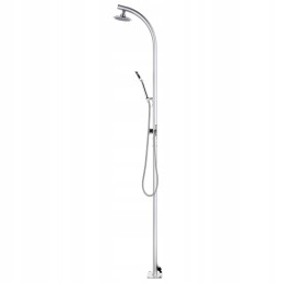 Garden shower with brown base 220 cm aluminum