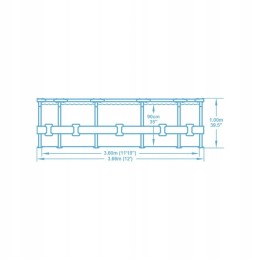 Bestway rėmo baseinas 366x100 cm plieno pro maks