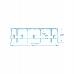 Bestway karkasa baseins 366x100 cm tērauda pro maks