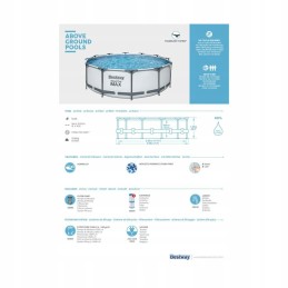 Bestway raamiga bassein 366x100 cm terasest pro max
