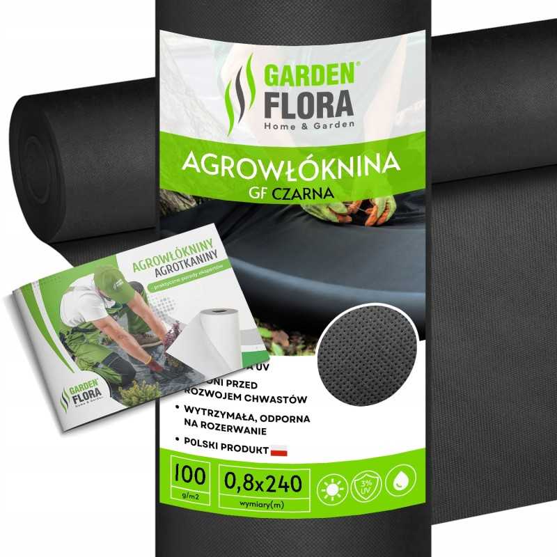 Agrotekstilė gf agro black kilimėlis 0,8x240m agrotekstilė piktžolėms stiprus 100g