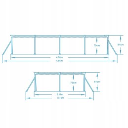 Plieninis sodo baseinas 400 x 211 x 81 cm 15in1 bestway 56405