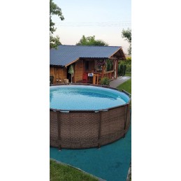 Plieninis pro max rėmo baseino 366x100 rudas 12 pėdų bestway 4in1 filtro siurblys