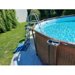 Plieninis pro max rėmo baseino 366x100 rudas 12 pėdų bestway 4in1 filtro siurblys