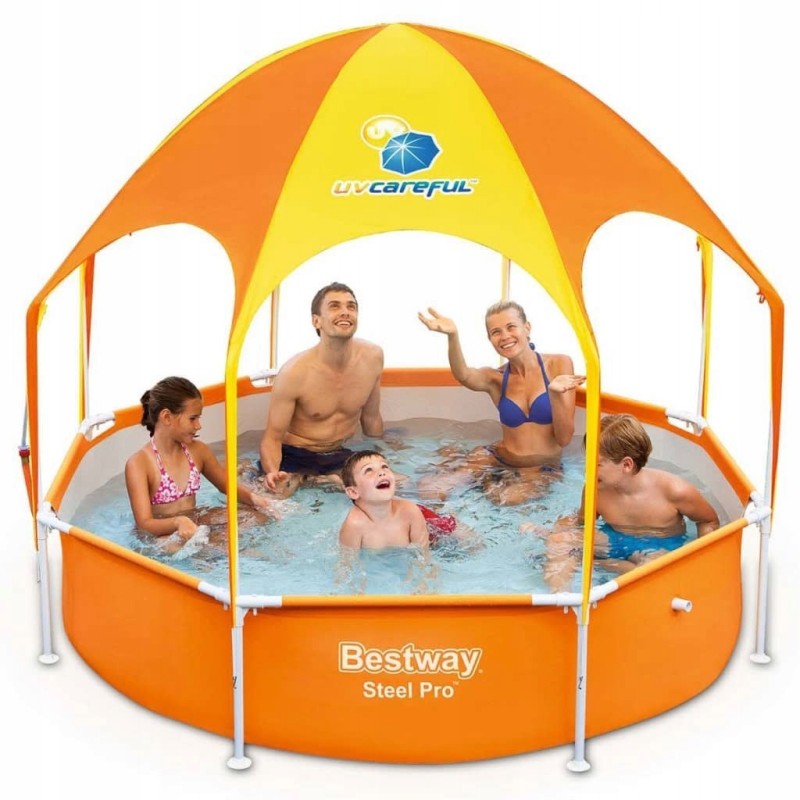 Antžeminis baseinas vaikams, plieninis pro uv atsargus 24