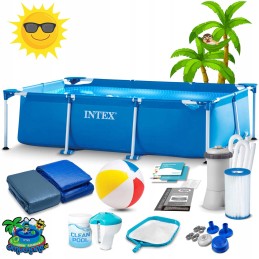 Plieninis sodo baseinas 300x200x75cm, 15-in-1 komplektas